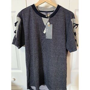 New Amongst Others American Legacy Men’s Sz M T-Shirt Blue Gray Textured Stretch